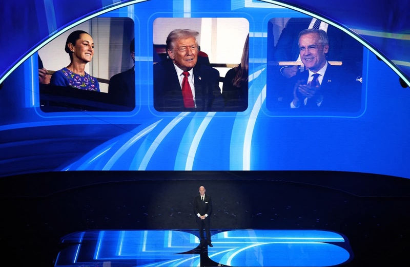 Infantino presenta a líderes de Norteamérica en sorteo del Mundial 2026