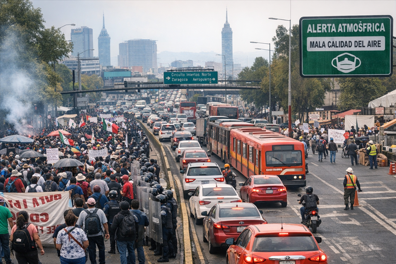 CDMX hoy: tráfico, marchas y calor a prueba