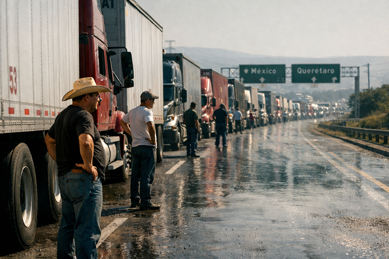 Caos vial en accesos a CDMX por paro nacional: 4 autopistas bloqueadas