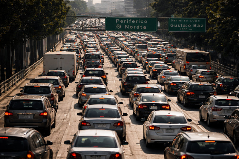Cuatro bloqueos simultáneos colapsan la red vial metropolitana; Metro absorbe demanda