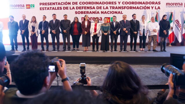 Presentación de coordinadores estatales de Morena durante el nombramiento de Imelda Castro en Sinaloa