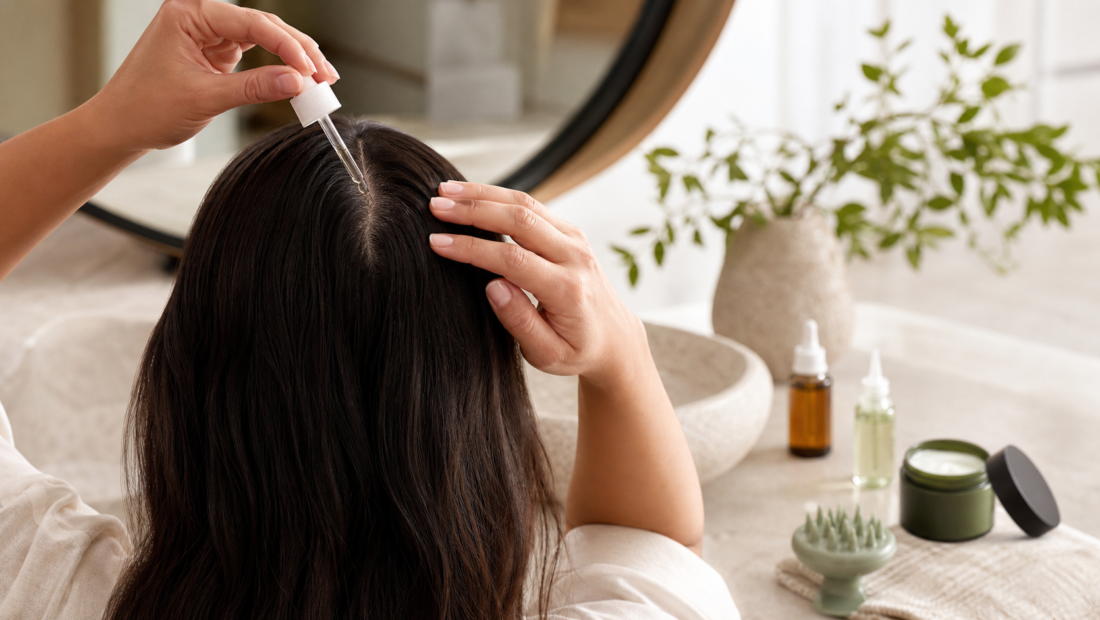 Rutina de scalp care con sérum y masajeador para el cuero cabelludo